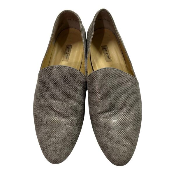 Paul Green Shoes Size 6.5 US 9 Naomi Perforated‎ Metallic Smoking Loafers - Picture 8 of 12